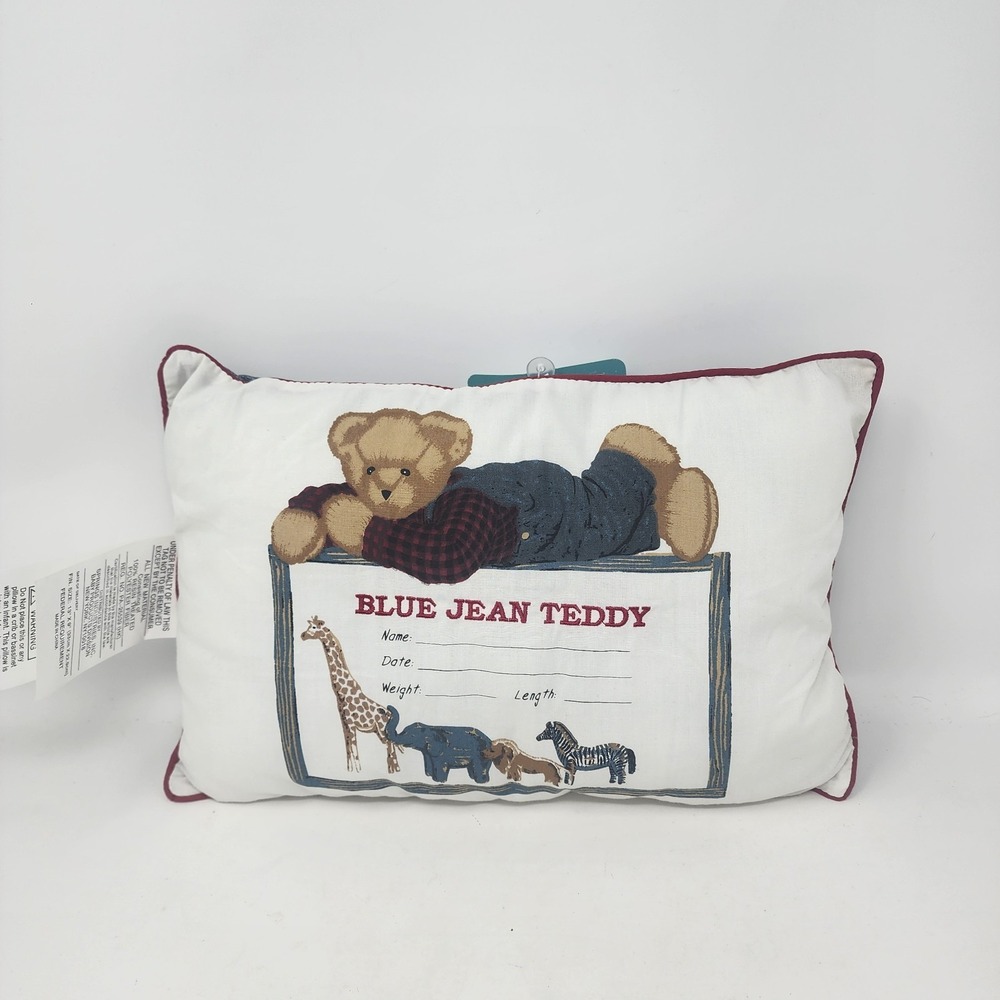 Spring Made Billy Jean Teddy Birthgram Pillow Nursery